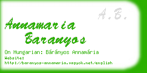 annamaria baranyos business card